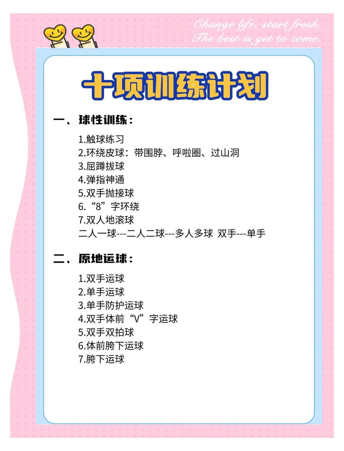 篮球训练的要求